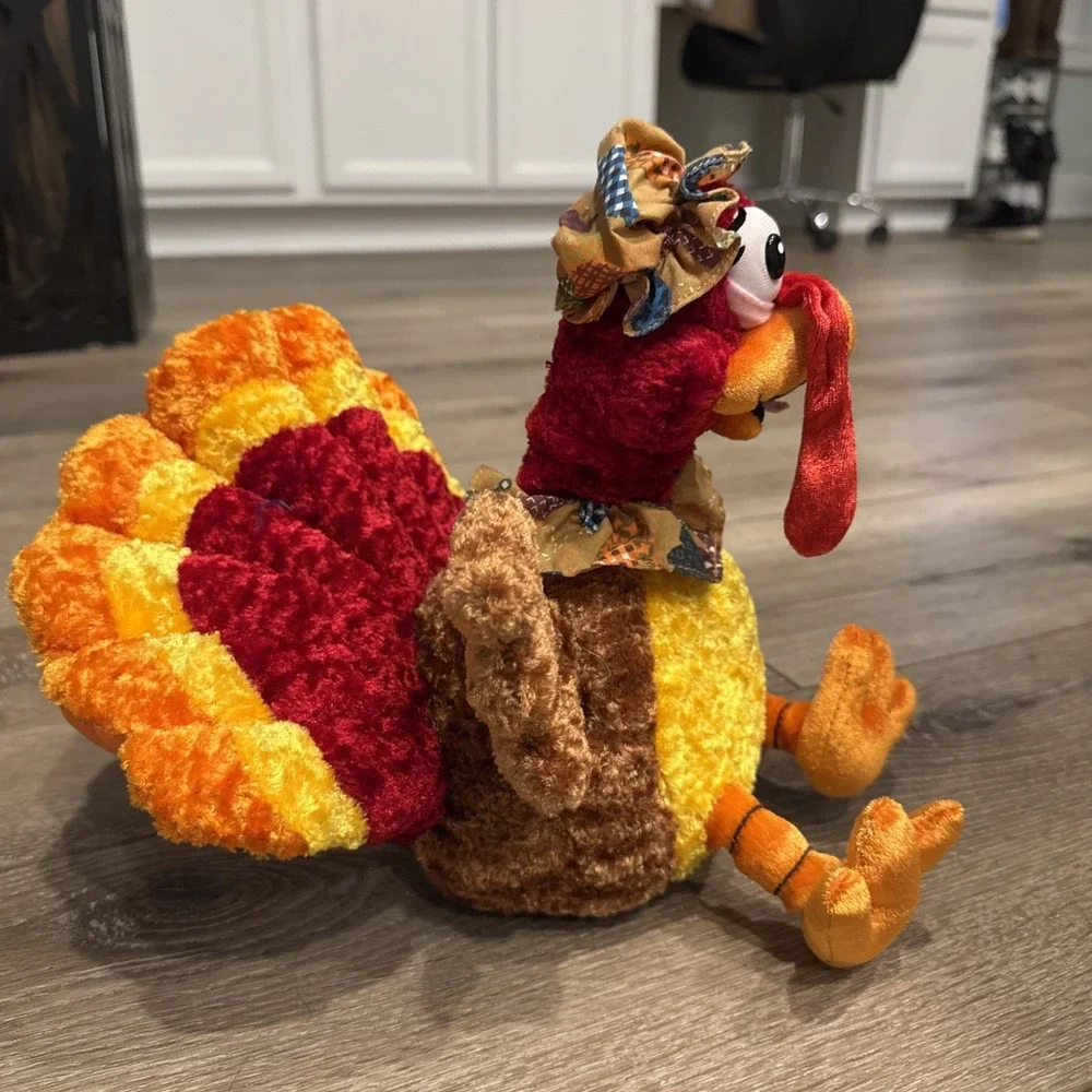 VTG Kids Of America Plush‎ Musical Turkey Fall Farm Autumn Thanksgiving Decor 9